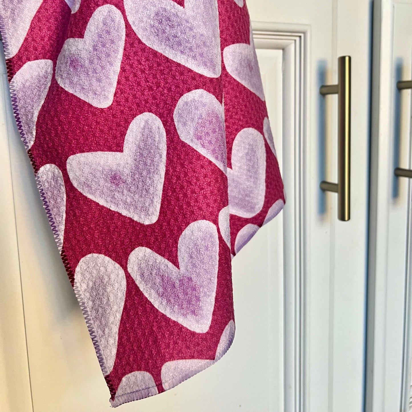 Watercolor Hearts Tea Towel